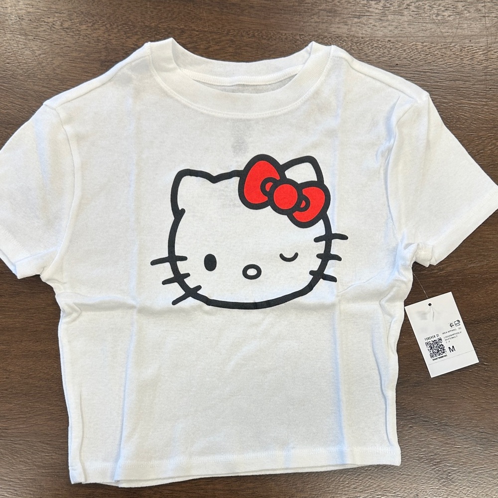 Hello Kitty White Tee with Red Accents